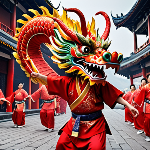 Home 11 Image Prompt 1: The Grandeur of the Dragon Dance**