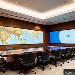 Home 13 홍콩 이슈 및 사건 - A detailed scene depicting a high-level diplomatic meeting room in a modern Asian metropolis, showca...